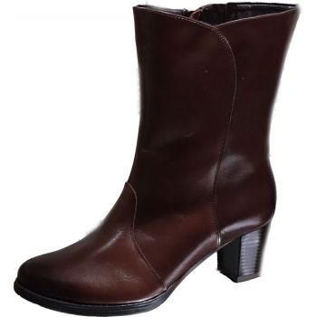 Skórzane szerokie botki  tęgość H obcas 5.8 cm